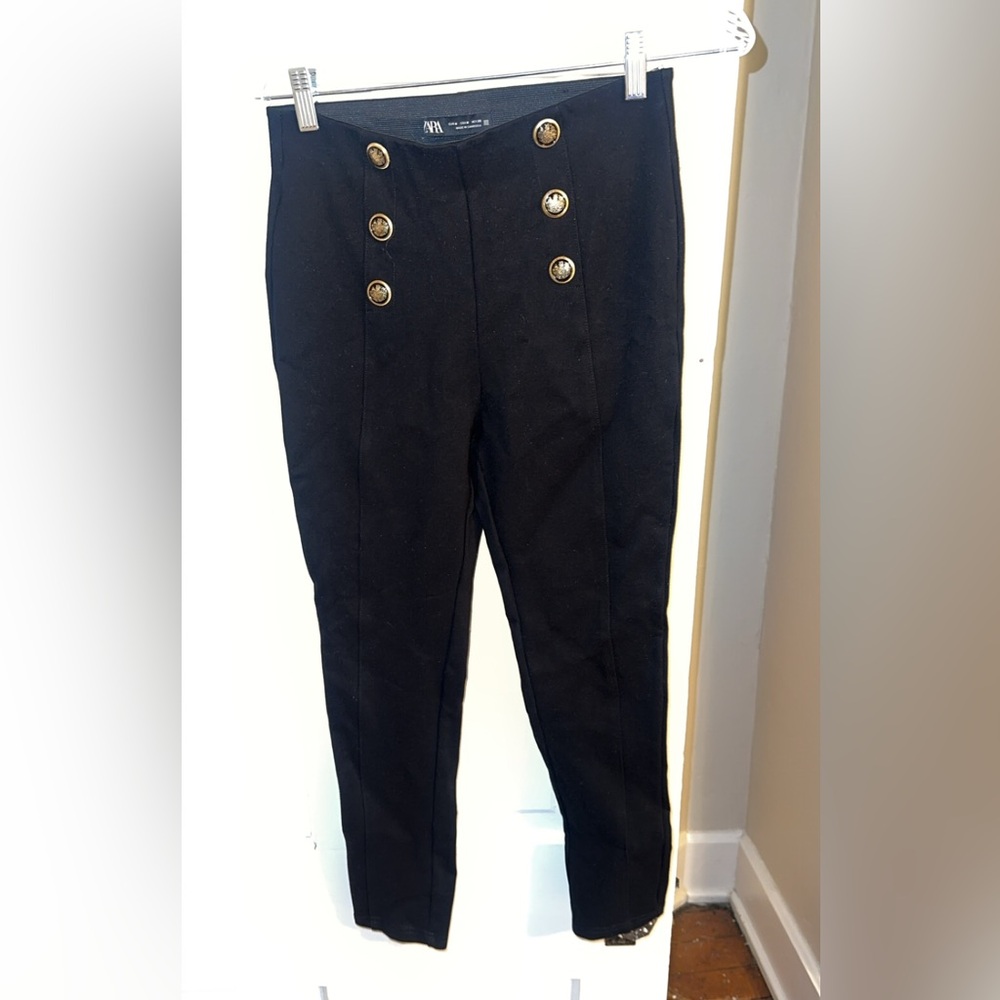 Zara Buttoned Stretch Fitted Pants